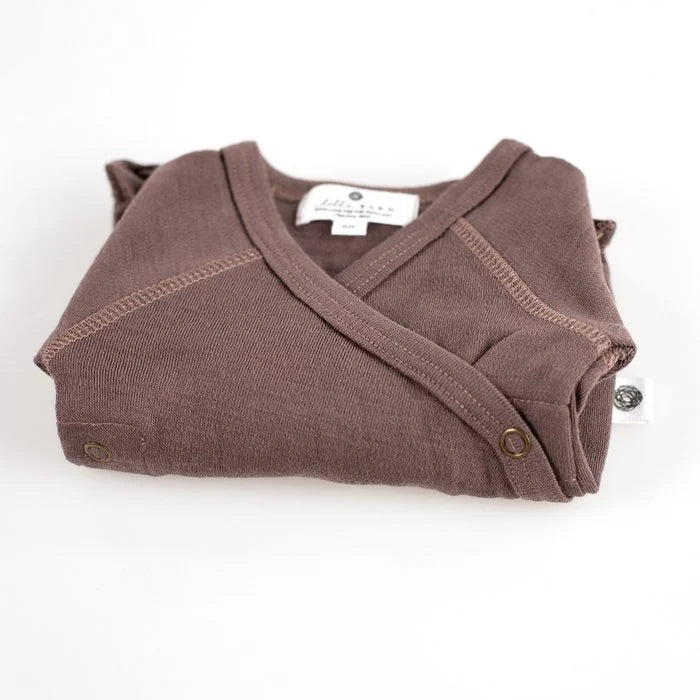 Merino wollen Overslagromper | Bruin