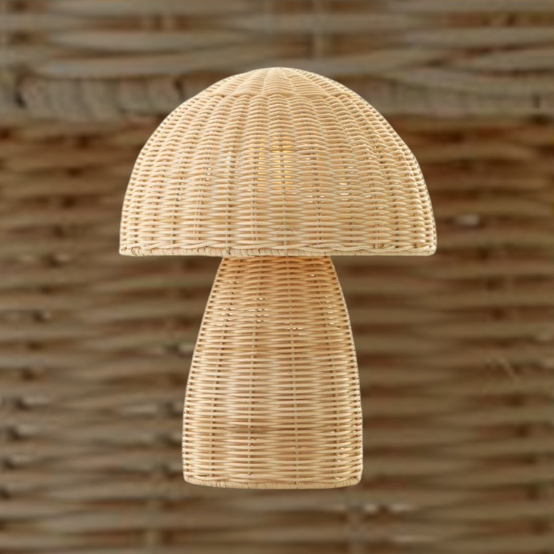 Rotan Tafellamp - Paddenstoel