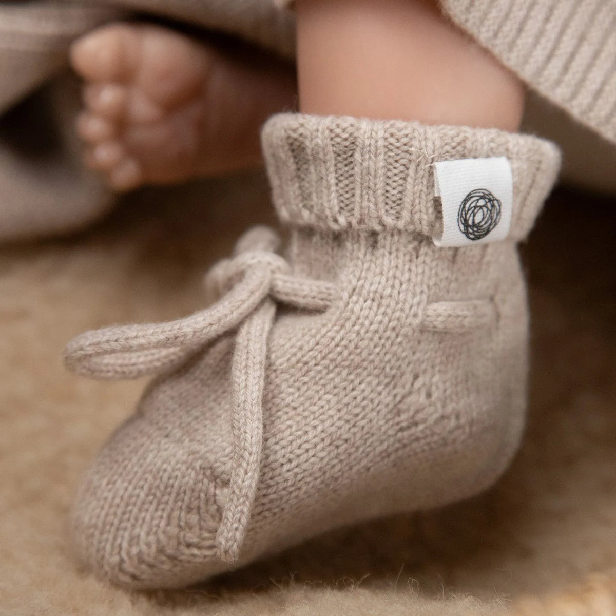 Sokjes van 100% Merino Wollen - Beige