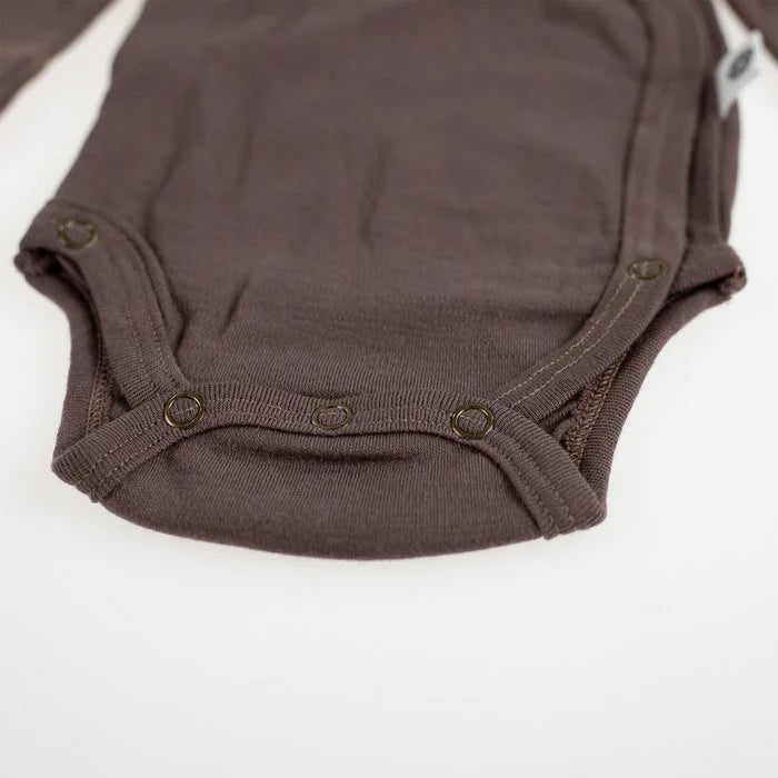 Merino wollen Overslagromper | Bruin
