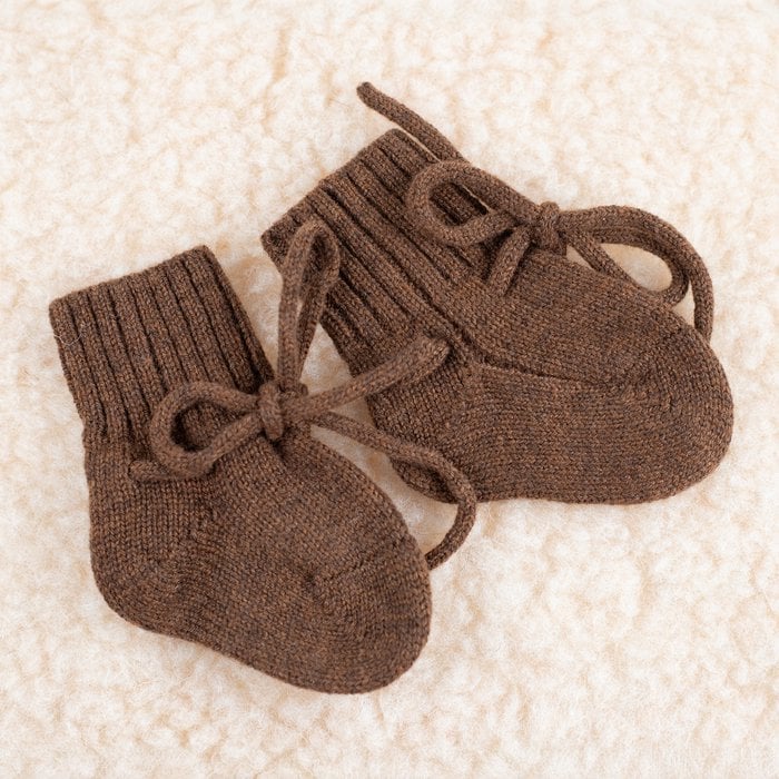 Baby Sokjes van 100% Merino Wollen - Bruin