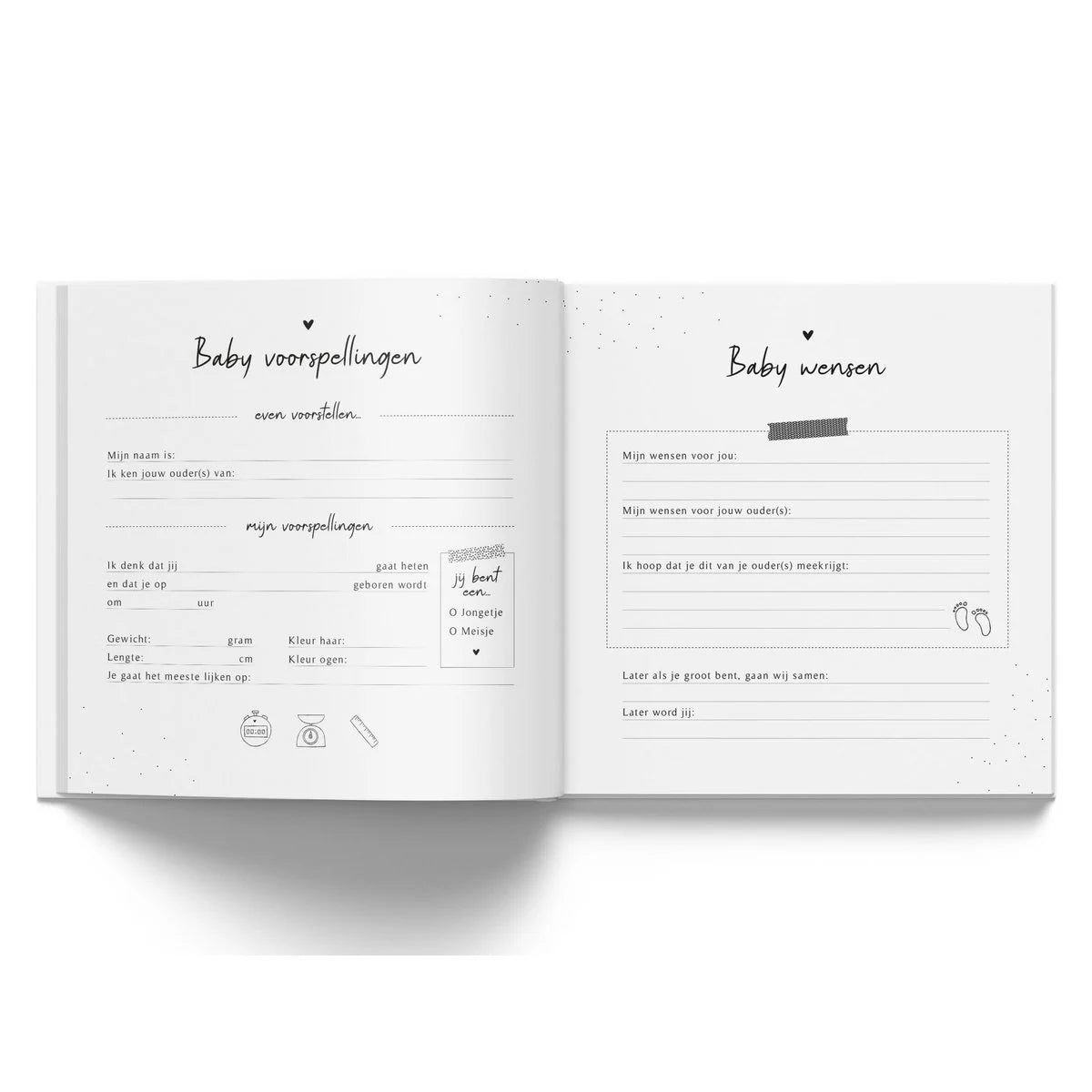 Invulboek 'Babyshower' - Beige Linnen