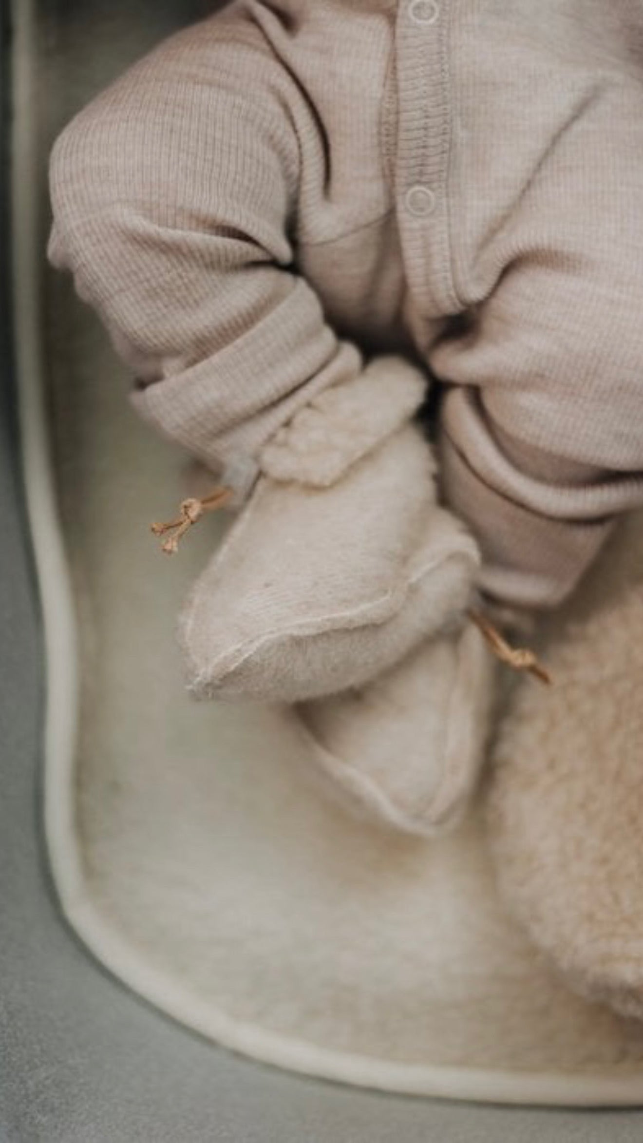 Onderlegger Wieg/Kinderwagen Merino Wol - Beige