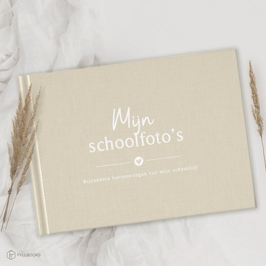 Invulboek 'Mijn Schoolfoto's' - Beige Linnen