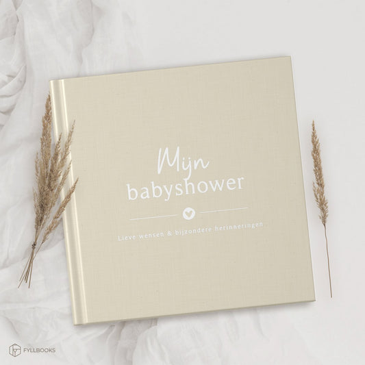 Invulboek 'Babyshower' - Beige Linnen